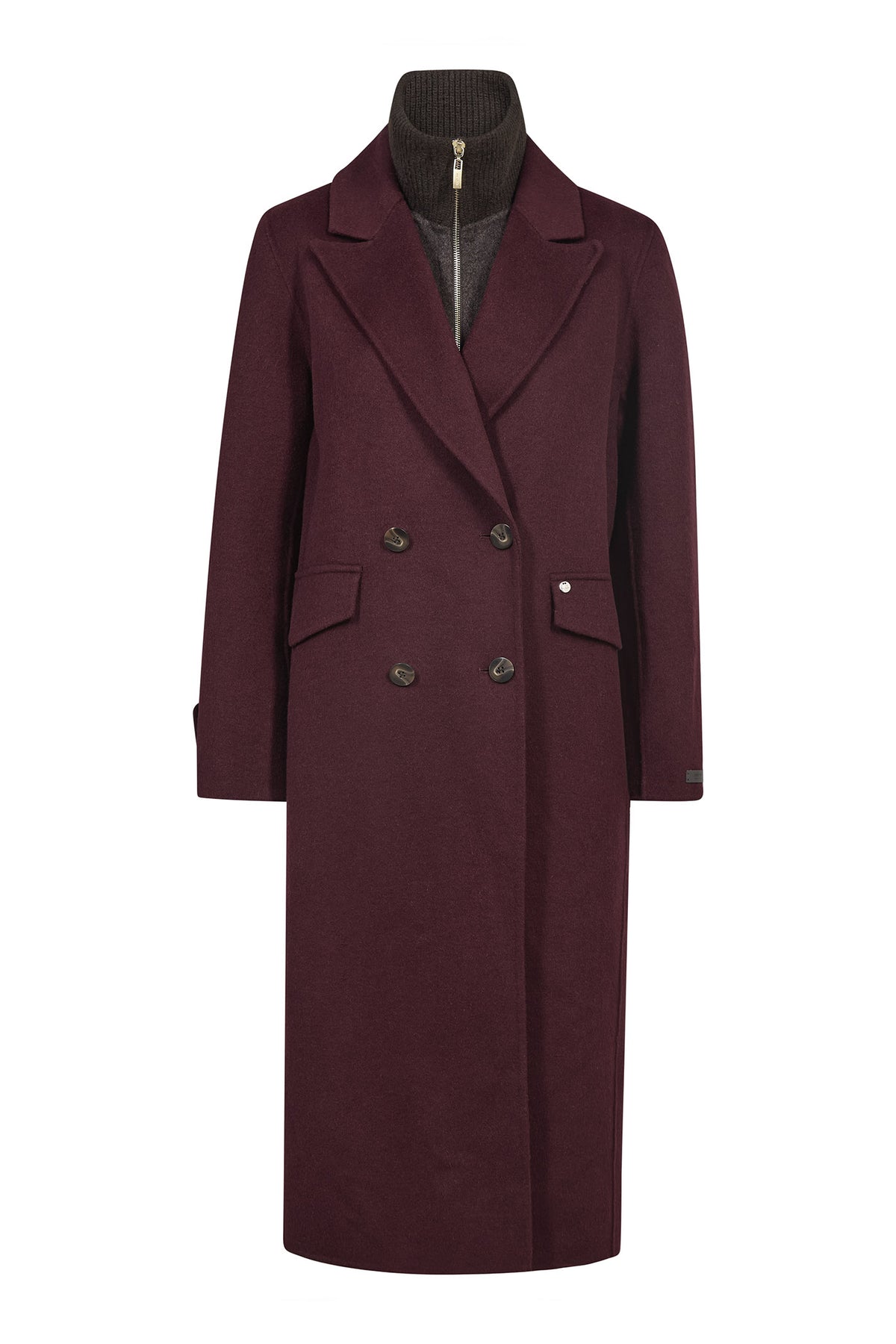 MMAlva Loisa Mock Neck Coat Port Royale - 181410