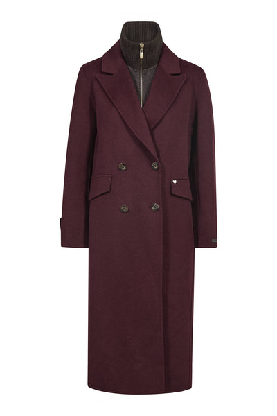 MMAlva Loisa Mock Neck Coat Port Royale - 181410 Thumbnail