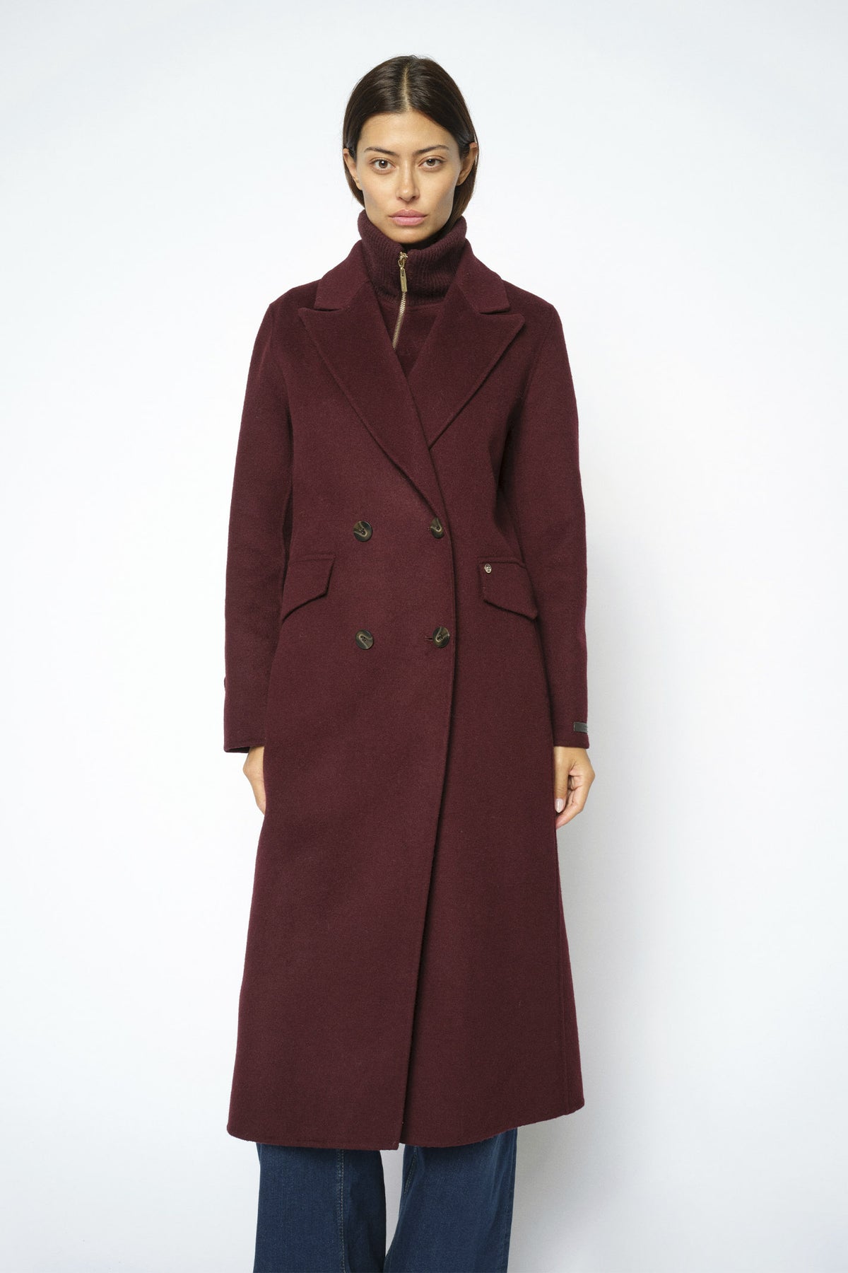 MMAlva Loisa Mock Neck Coat Port Royale - 181410