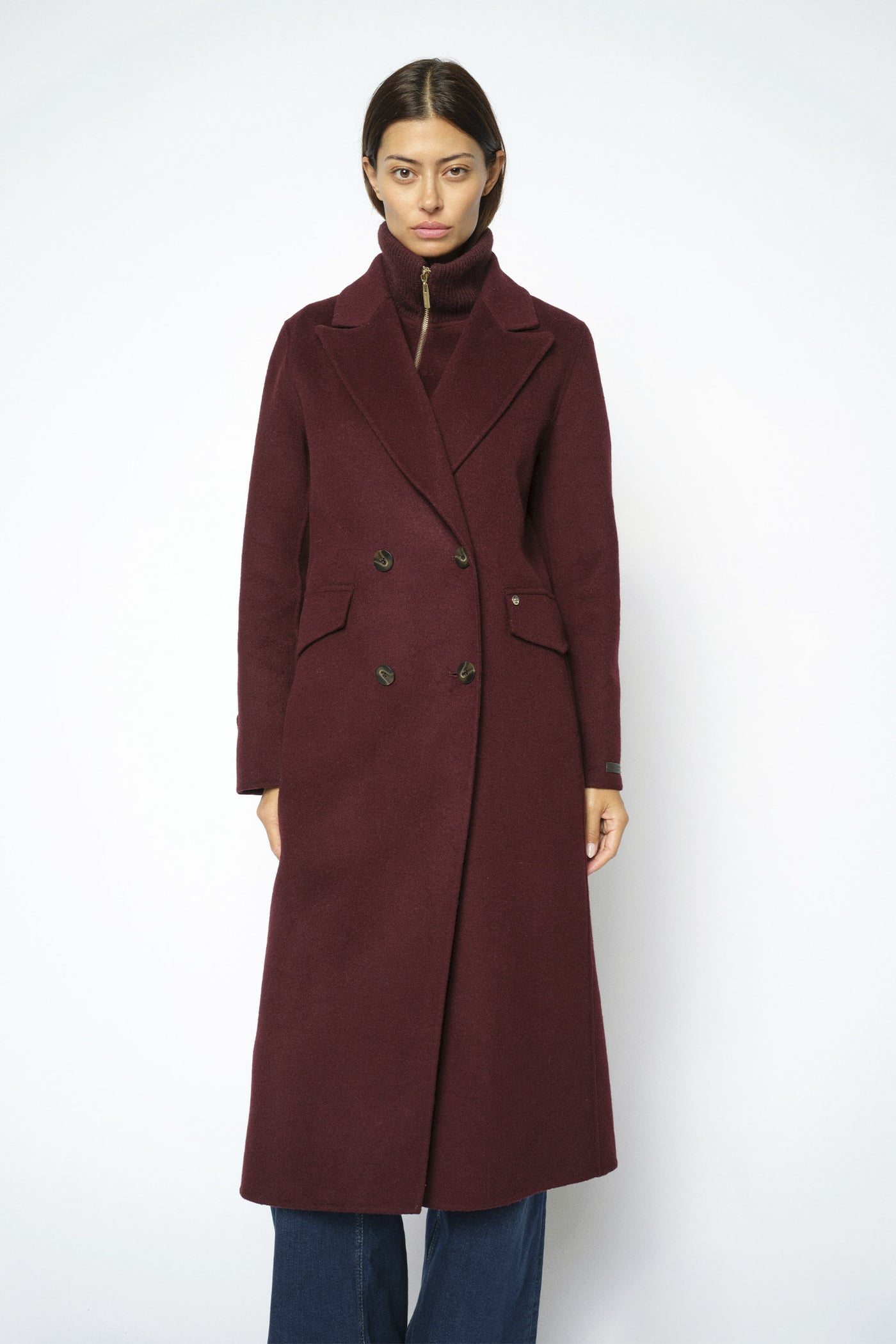 MMAlva Loisa Mock Neck Coat Port Royale - 181410