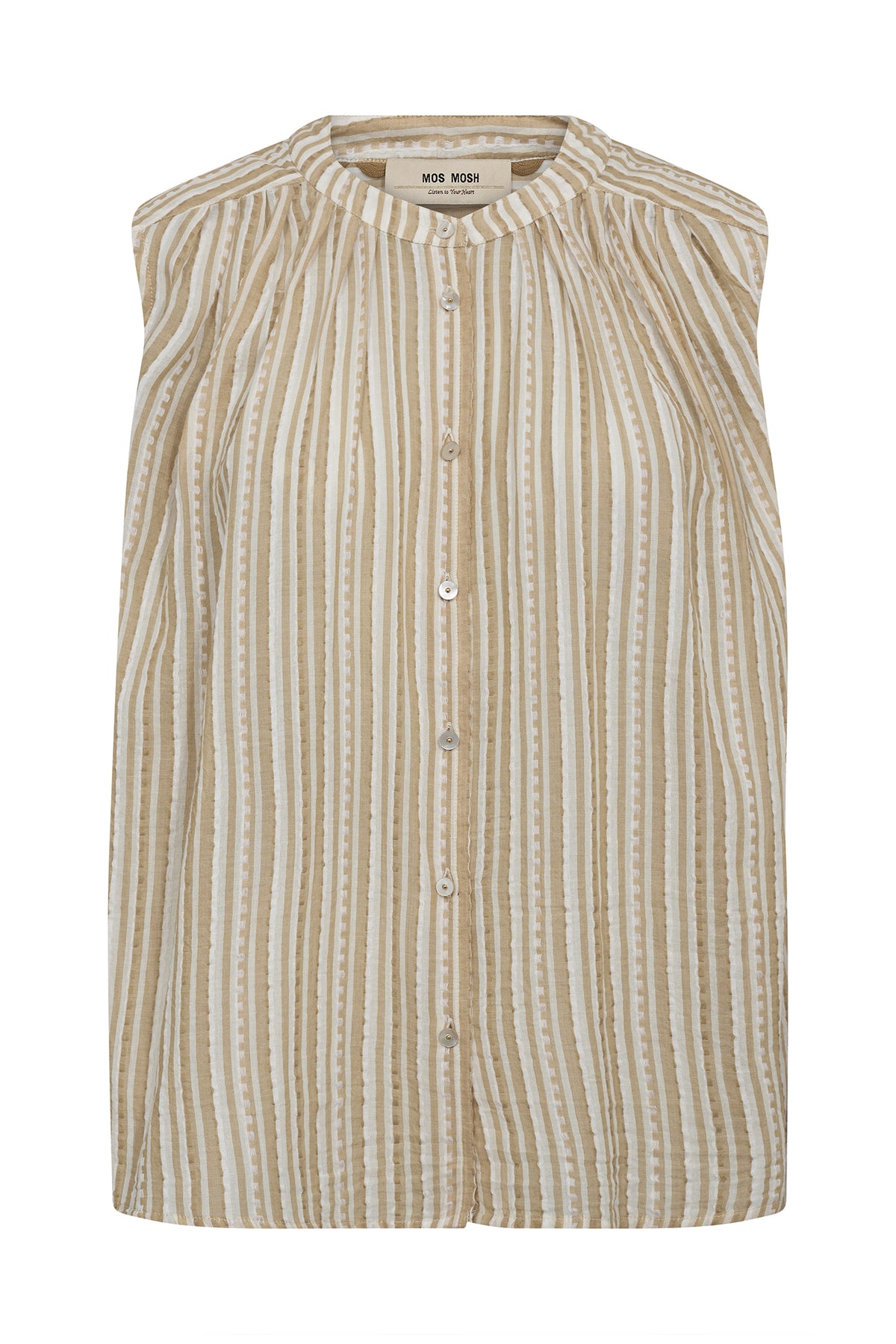 MMAmelia Stripe SL Blouse Sesame - 180130
