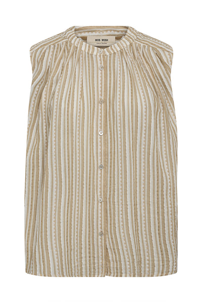 MMAmelia Stripe SL Blouse Sesame - 180130 Thumbnail