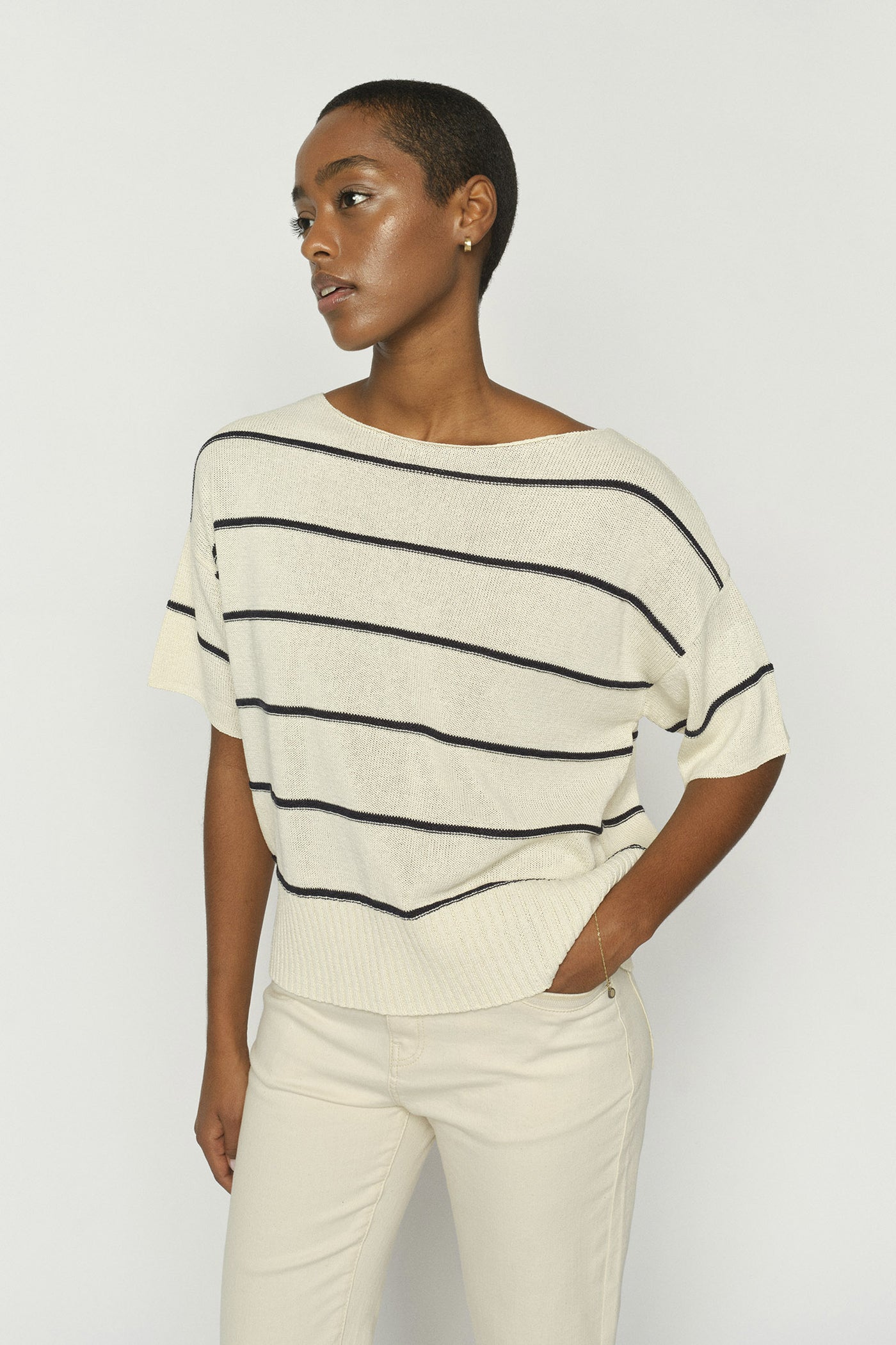 MMArlen Paper SS Knit ECRU - 177760