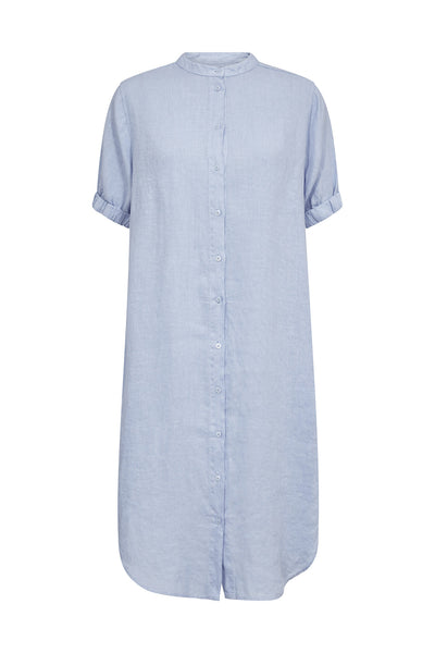 MMArleth SS Linen Dress Brunnera Blue - 177990 Thumbnail