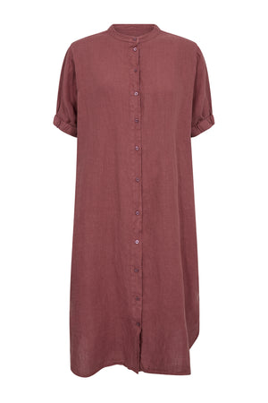 MMArleth SS Linen Dress Cowhide - 177990