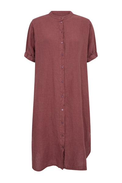 MMArleth SS Linen Dress Cowhide - 177990 Thumbnail