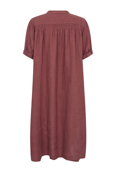 MMArleth SS Linen Dress Cowhide - 177990 Thumbnail