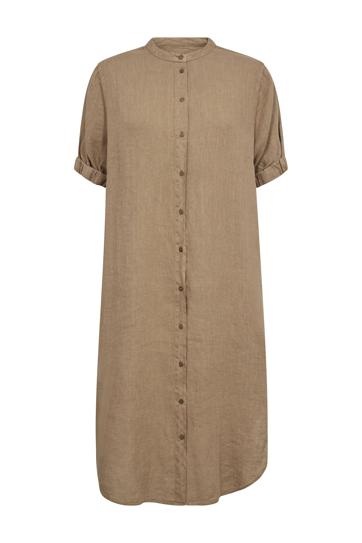 MMArleth SS Linen Dress Petrified Oak - 177990
