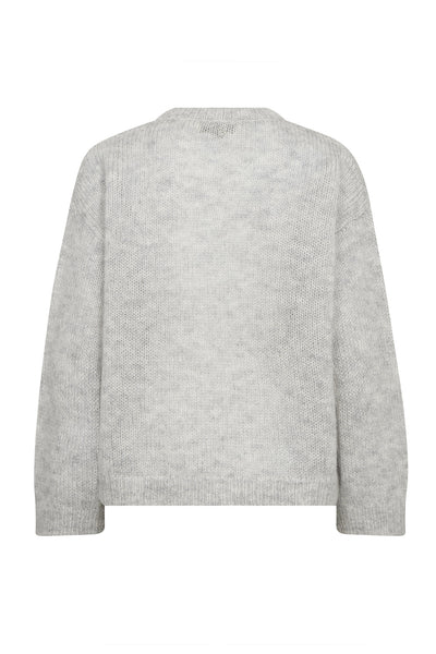 MMAroa Bernat Emb Knit Light Grey Melange - 182910 Thumbnail