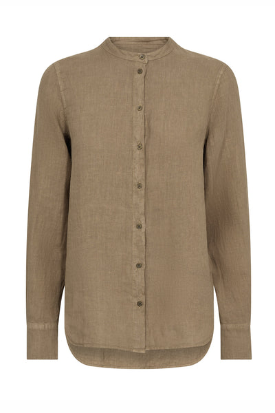 MMArtina Linen Shirt Petrified Oak - 178000 Thumbnail