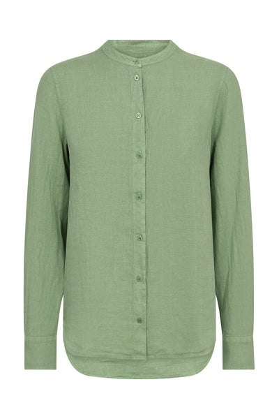 MMArtina Linen Shirt Turf Green - 178000 Thumbnail