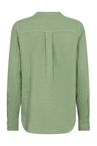 MMArtina Linen Shirt Turf Green - 178000 Thumbnail