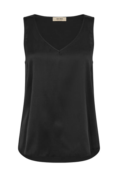MMAstrid V-Neck Silk Tank Top Black Thumbnail