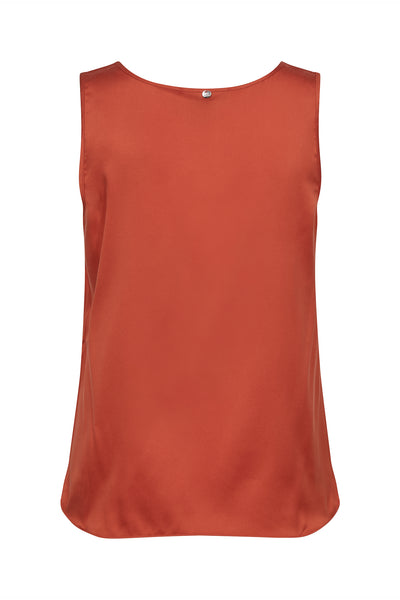 MMAstrid V-Neck Silk Tank Top Spicy Orange - 153590 Thumbnail
