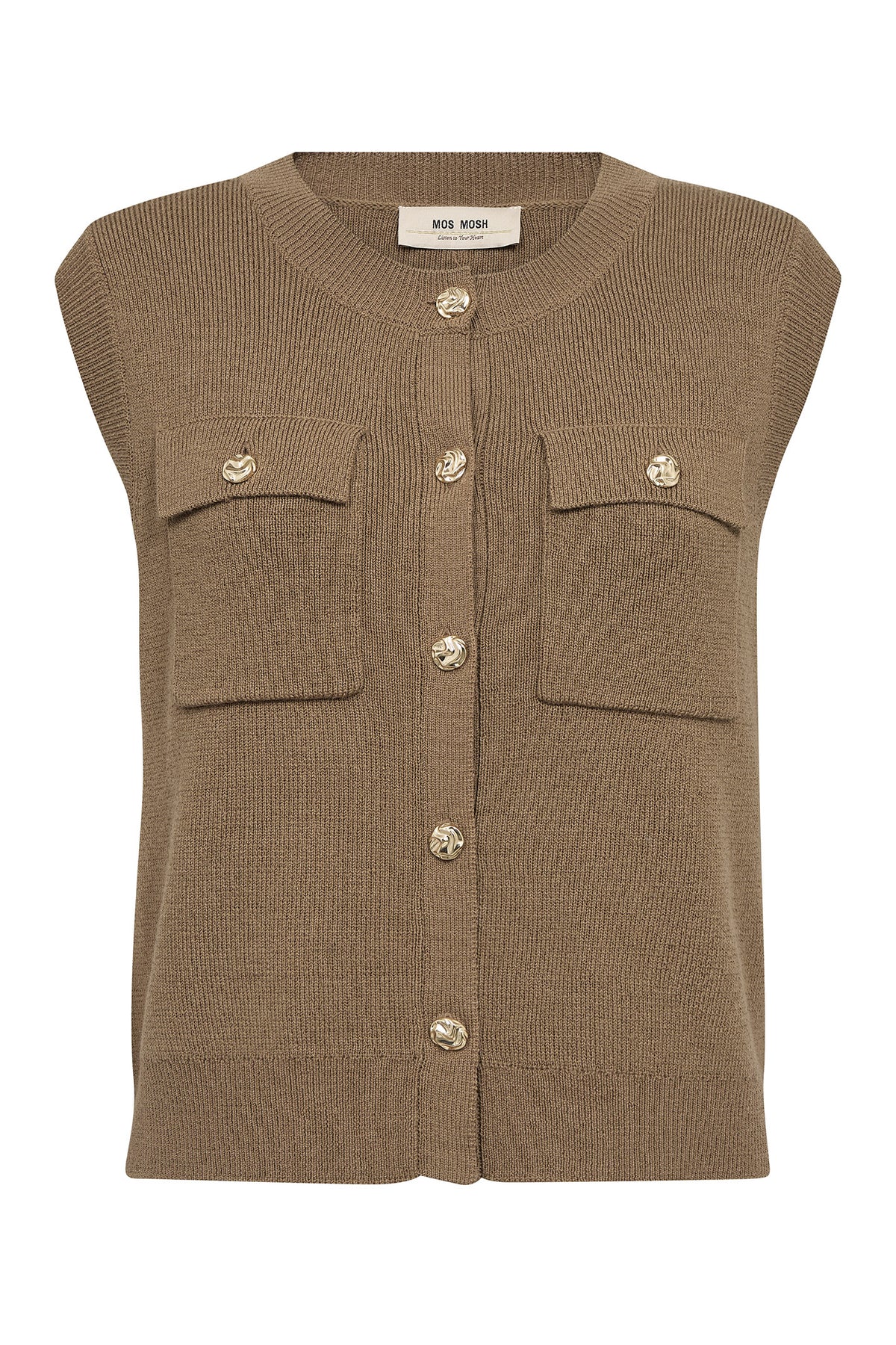 MMAyana Wool Knit Vest Dark Camel - 182960