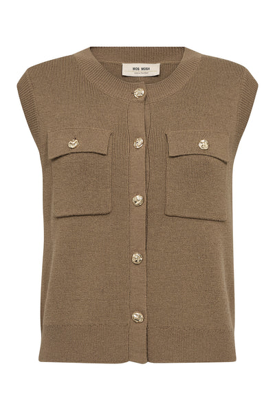 MMAyana Wool Knit Vest Dark Camel - 182960 Thumbnail