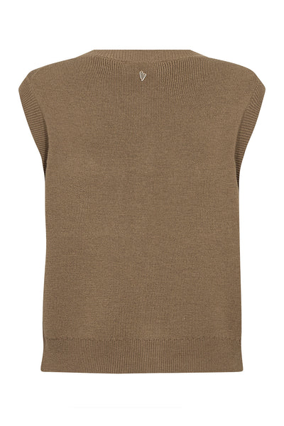 MMAyana Wool Knit Vest Dark Camel - 182960 Thumbnail
