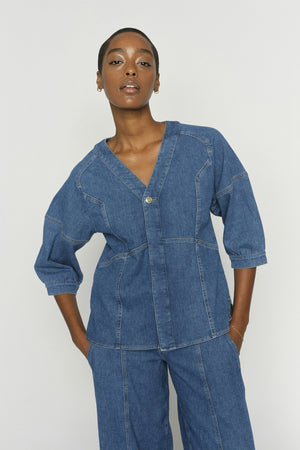 MMBari Crispy Shirt Blue - 178490