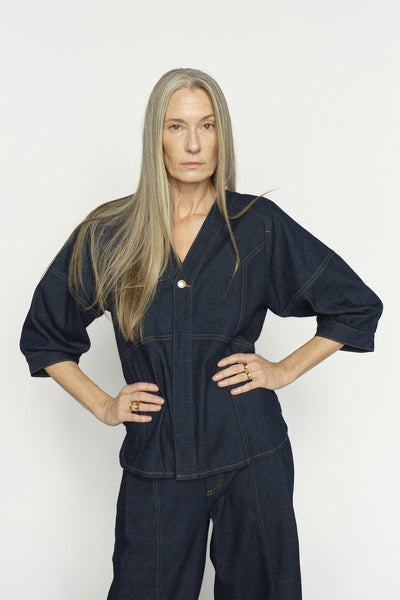 MMBari Crispy Shirt DARK BLUE - 178490 Thumbnail