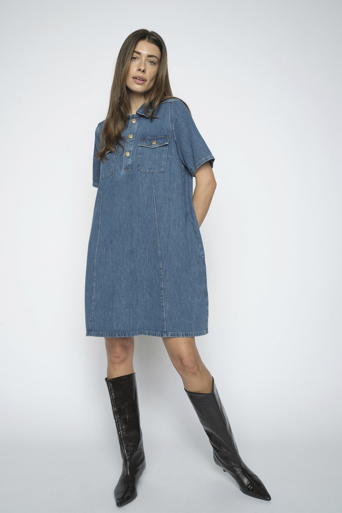 MMBiba East Dress Mid Blue - 179970