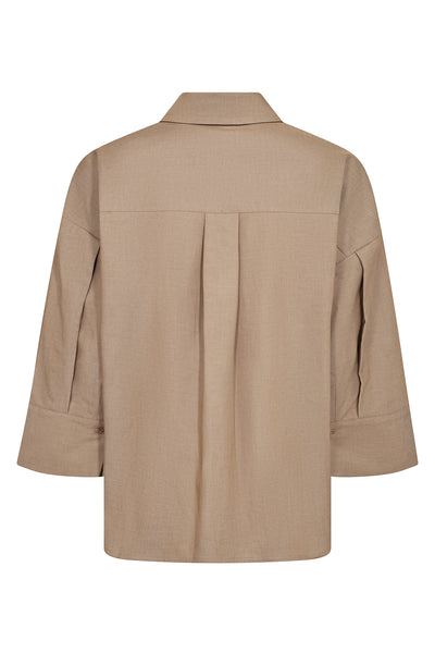 MMBritze Cam Cotton Blouse Dark Camel - 179320 Thumbnail