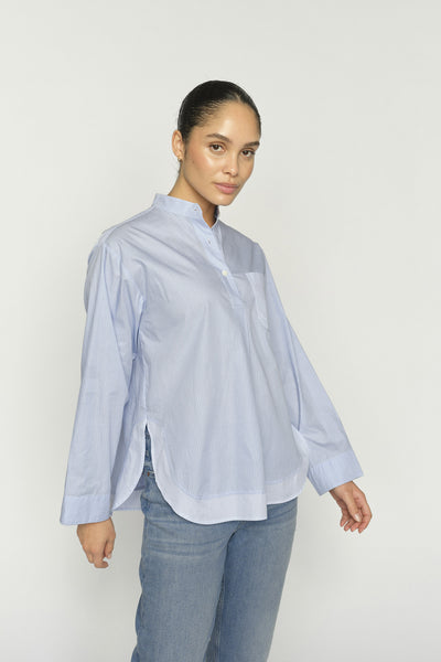 MMBronwyn Stripe Shirt Brunnera Blue - 178040 Thumbnail