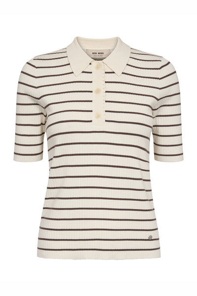 MMCaliz Stripe SS Knit Coffee Quartz - 176710 Thumbnail