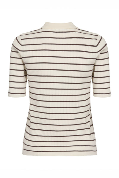 MMCaliz Stripe SS Knit Coffee Quartz - 176710 Thumbnail