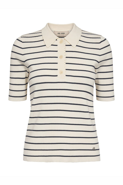 MMCaliz Stripe SS Knit Salute Navy - 176710 Thumbnail