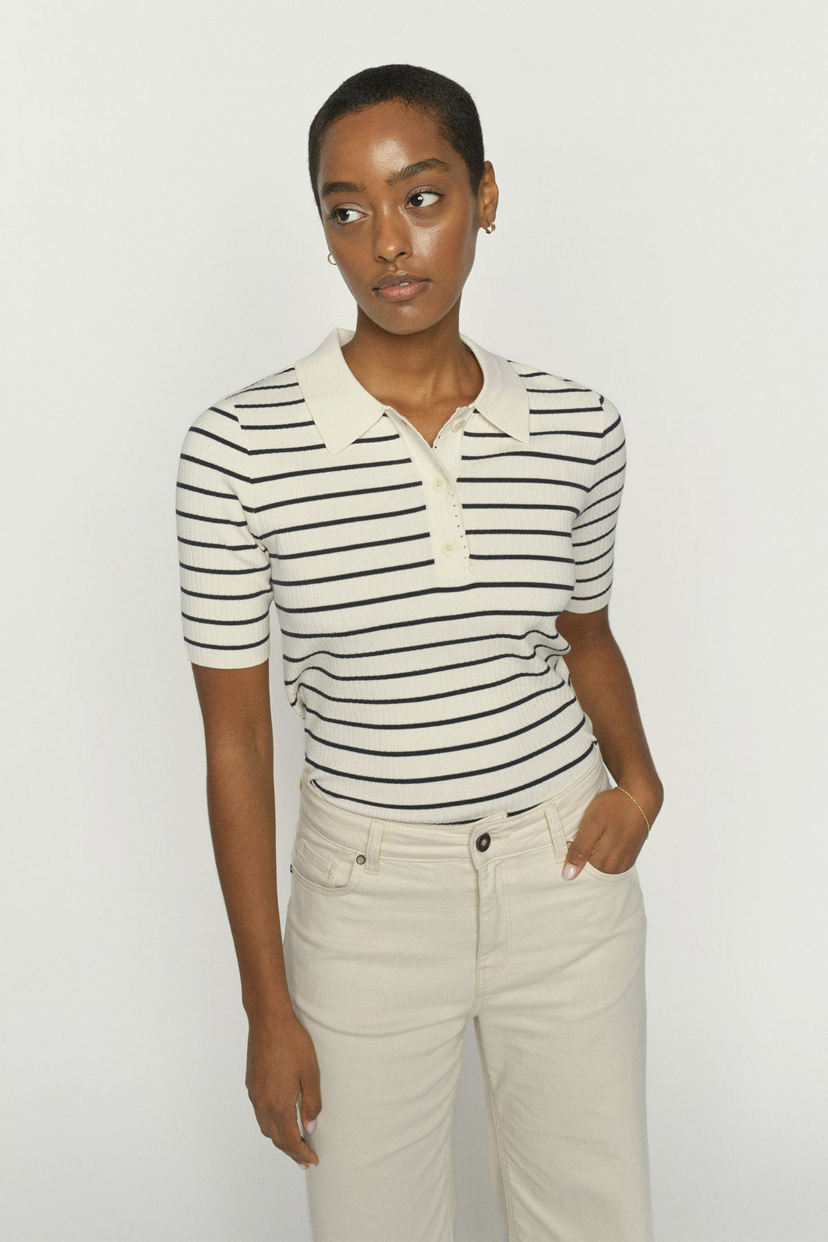 MMCaliz Stripe SS Knit Salute Navy - 176710