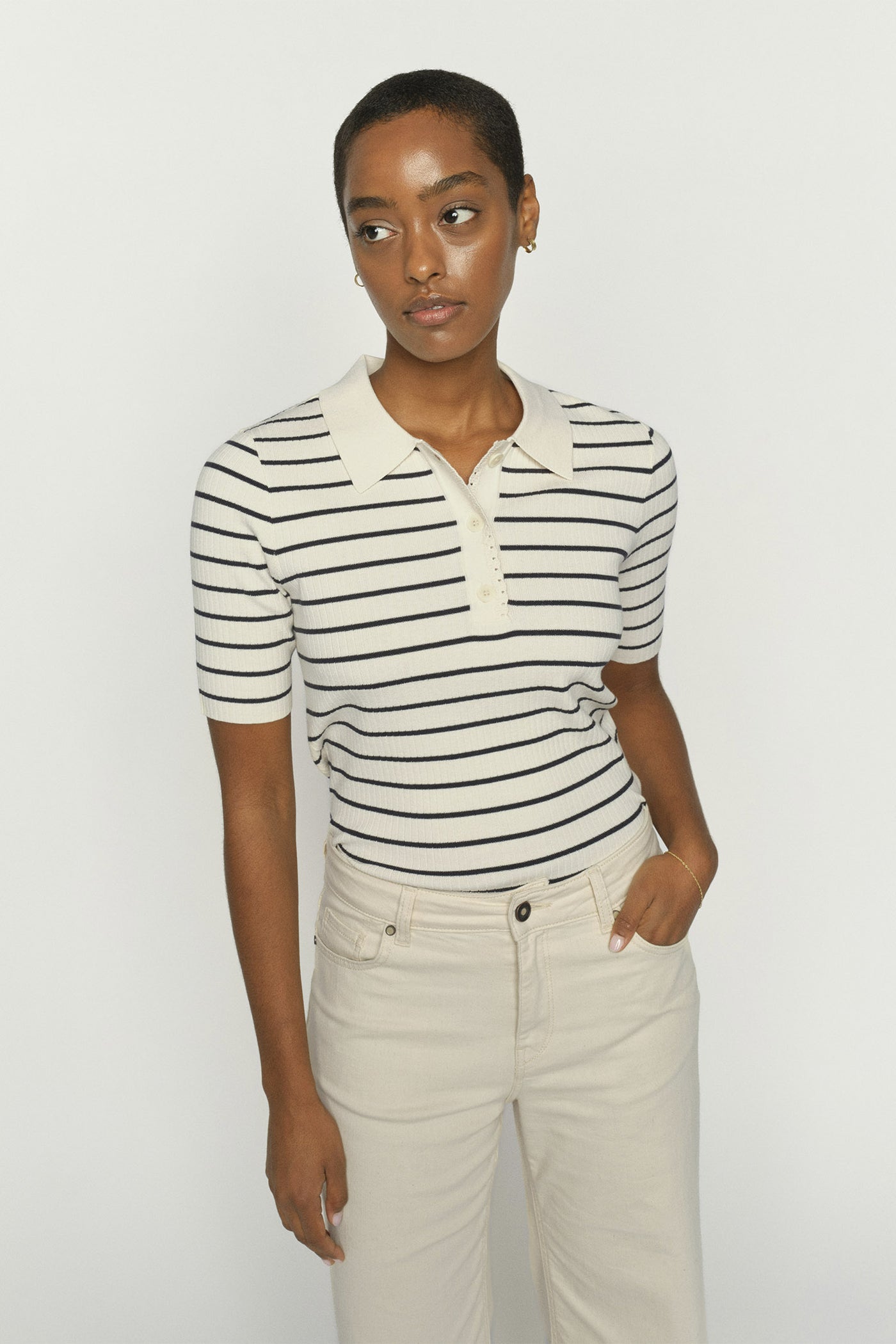 MMCaliz Stripe SS Knit Salute Navy - 176710