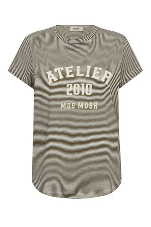 MMCamp O-SS Stripe Tee BURNT OLIVE - 178960