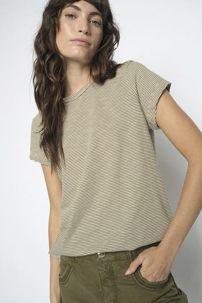 MMCampa O-SS Stripe Tee BURNT OLIVE - 178965 Thumbnail