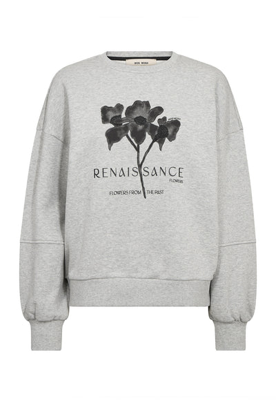 MMCandela O-LS Sweatshirt Grey Melange - 180700 Thumbnail