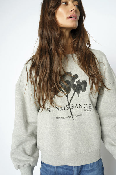 MMCandela O-LS Sweatshirt Grey Melange - 180700 Thumbnail