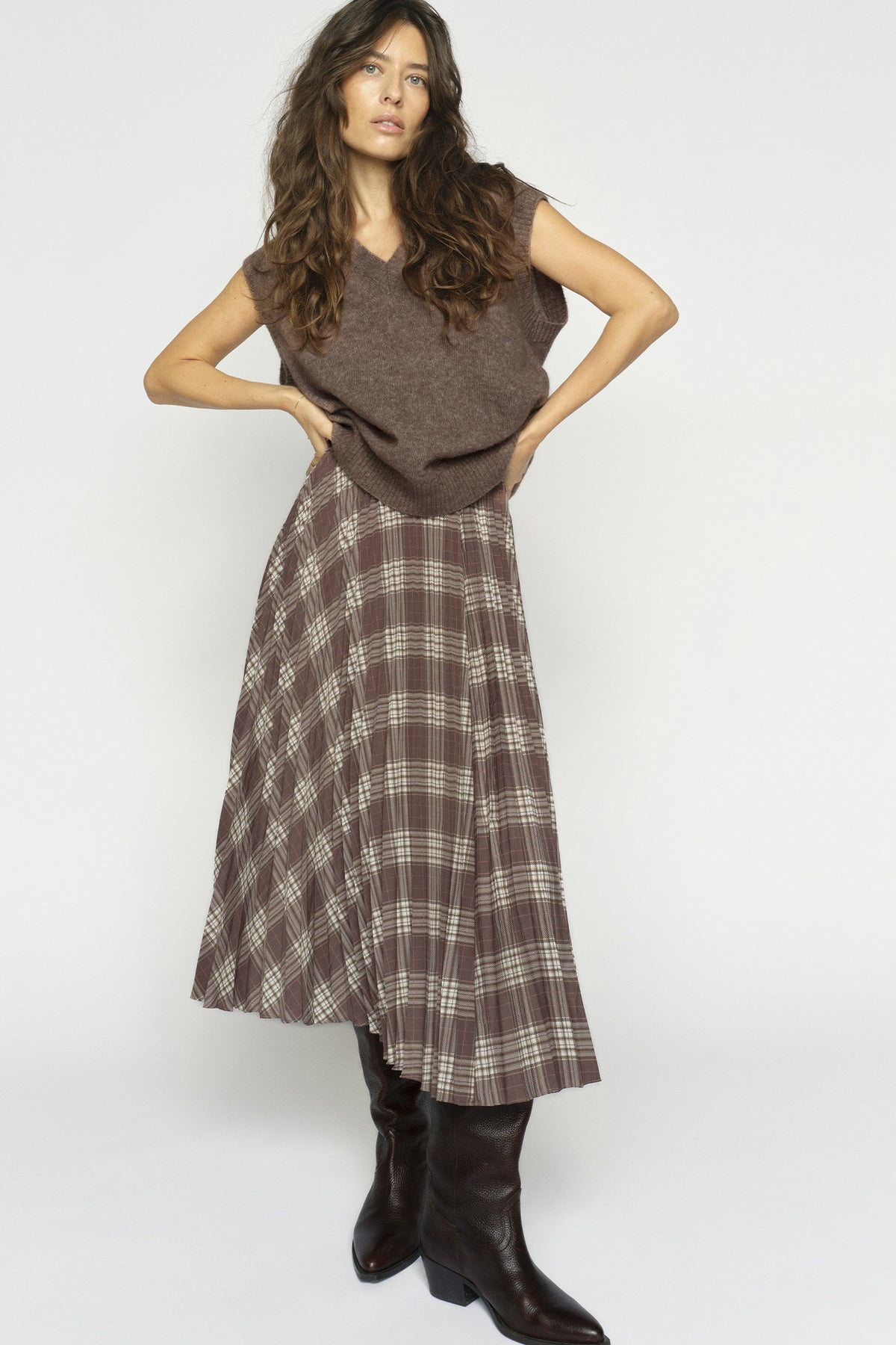 MMChari Chaz Skirt Coffee Quartz - 177240