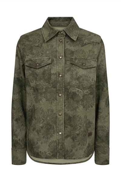 MMChristy Print Shirt Olive night - 175240 Thumbnail
