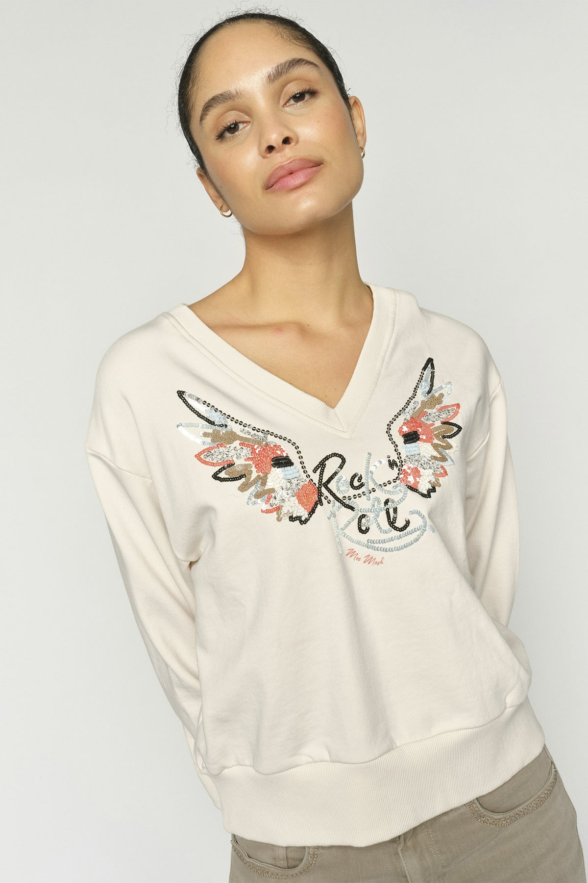 MMCosette V-LS Spring Sweatshi ECRU - 178020