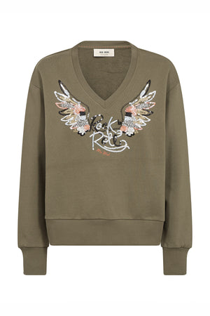 MMCosette V-LS Spring Sweatshi Olive night - 178020