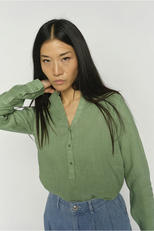 MMDanna Linen Blouse Turf Green - 163720