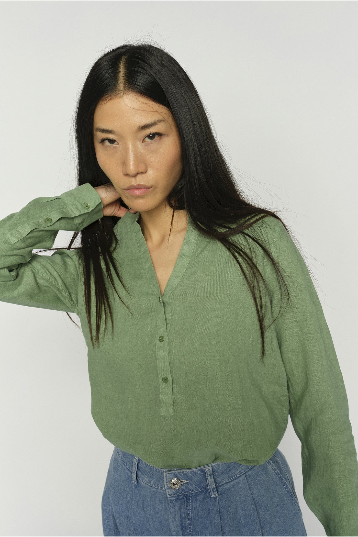 MMDanna Linen Blouse Turf Green - 163720