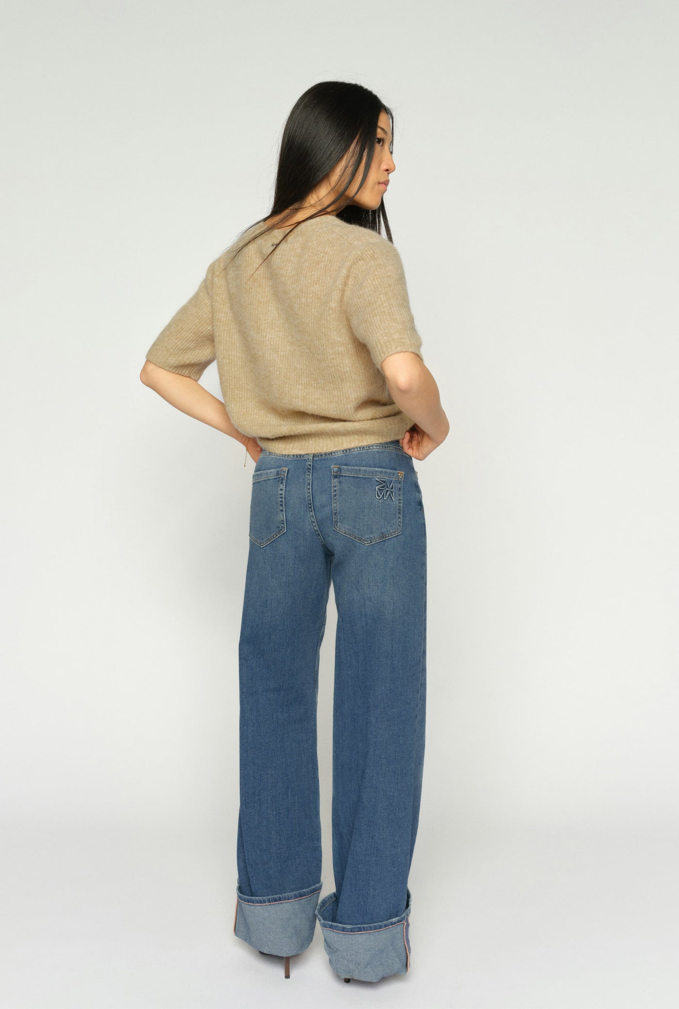 MMDara Turn-up Jeans Mid Blue - 178360