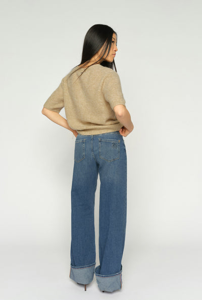 MMDara Turn-up Jeans Mid Blue - 178360 Thumbnail