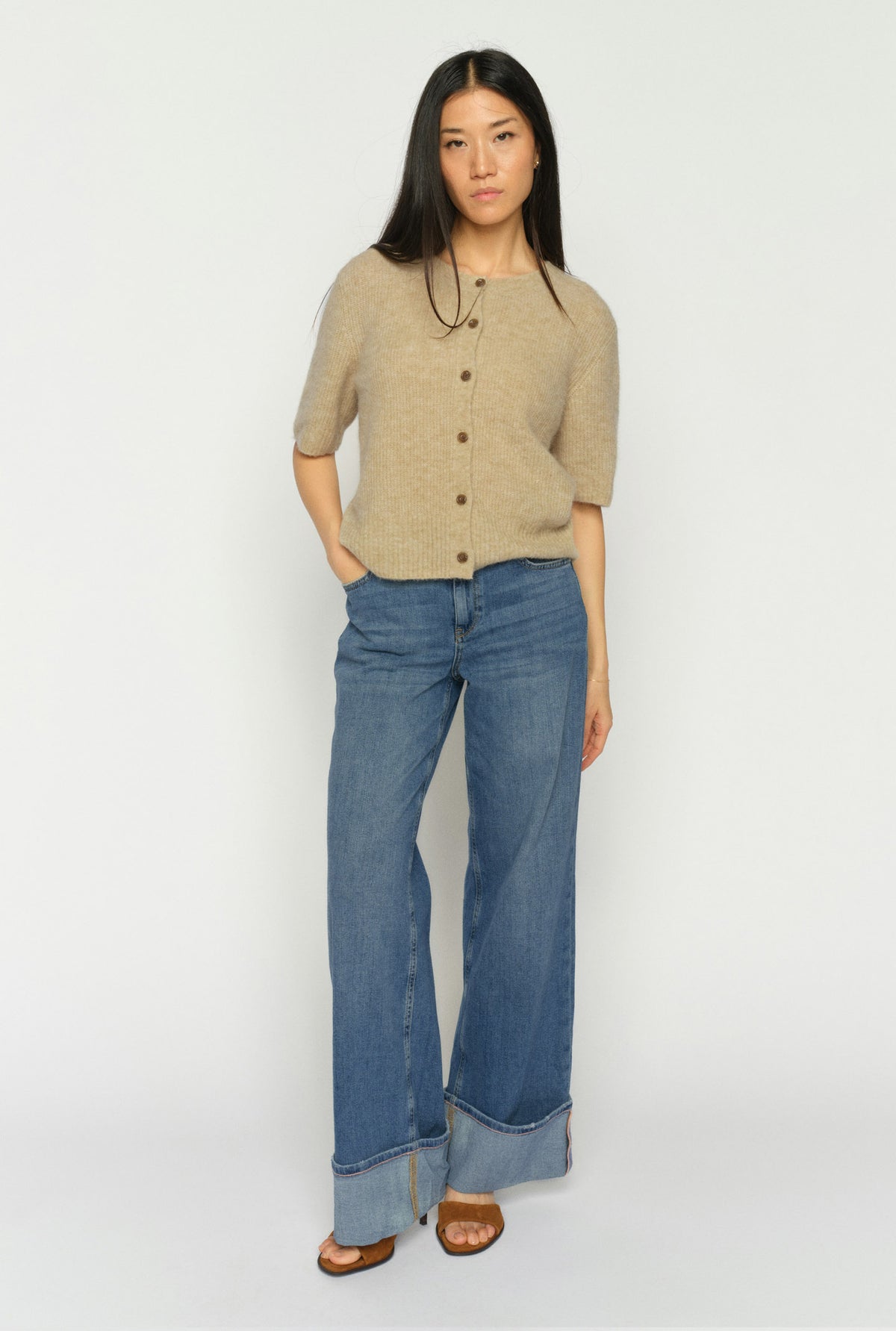 MMDara Turn-up Jeans Mid Blue - 178360