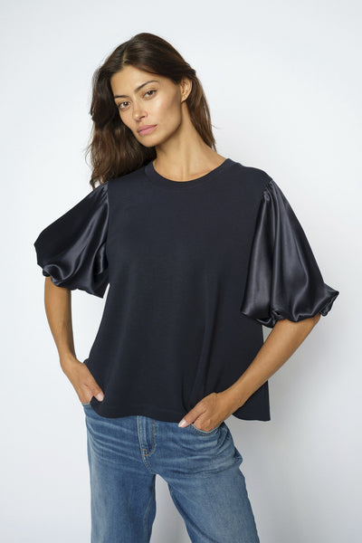 MMDuba O-SS Satin Sweatshirt Salute Navy - 180830 Thumbnail