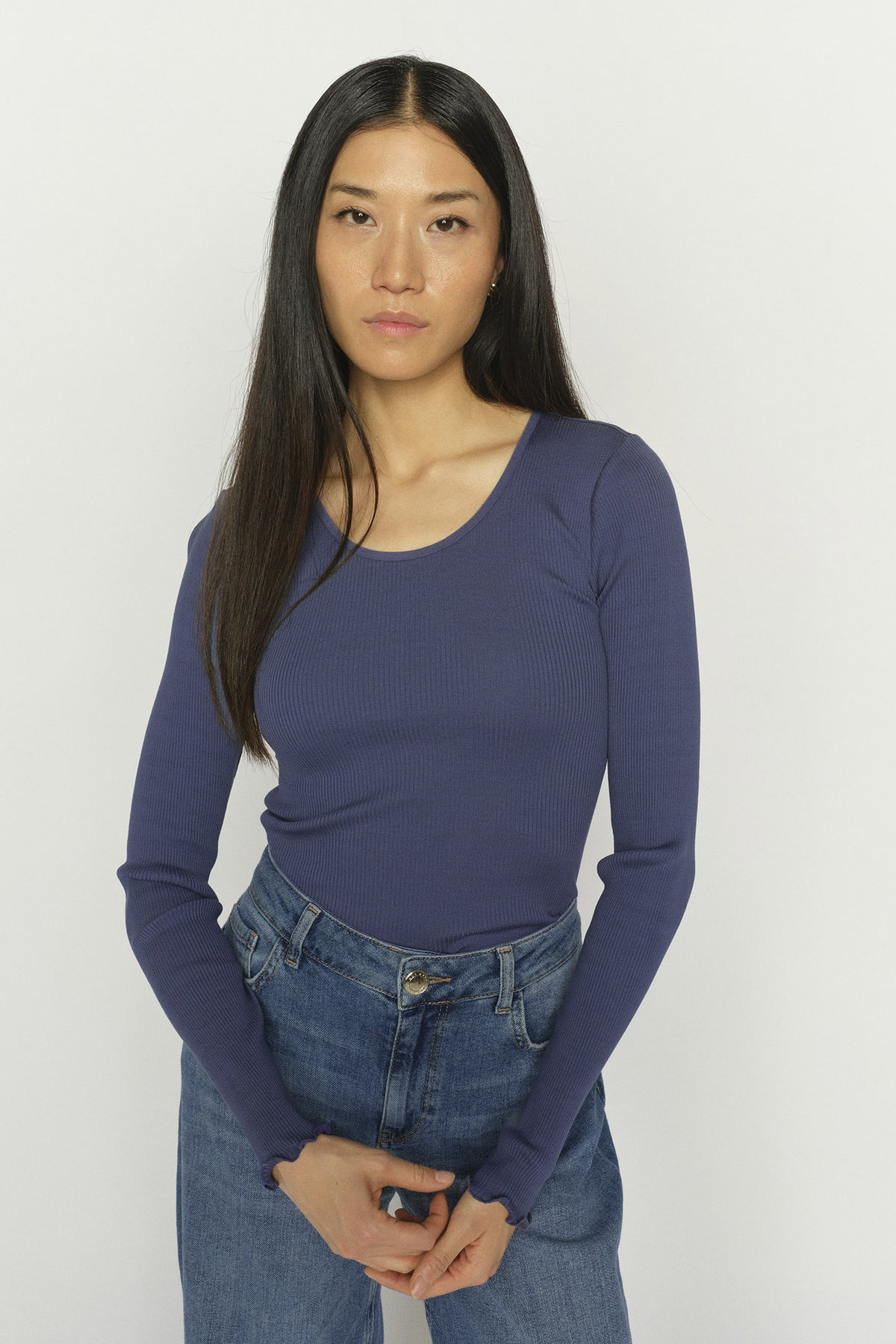 MMElaine Seamless Silk O-LS Te Crown Blue - 176370
