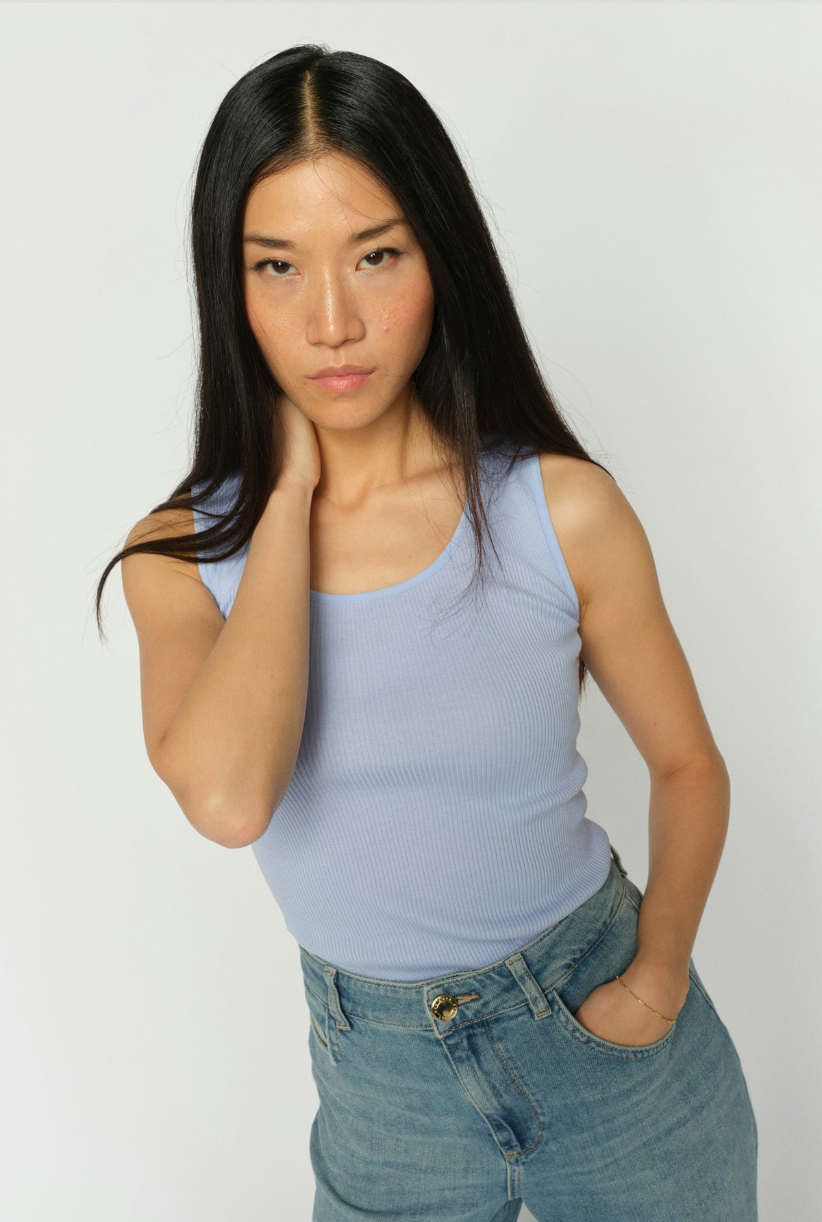 MMElaine Seamless Silk Tank To Brunnera Blue - 168310