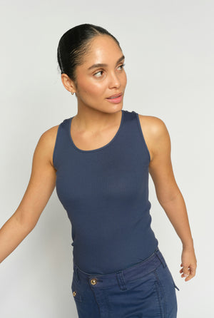 MMElaine Seamless Silk Tank To Crown Blue - 168310