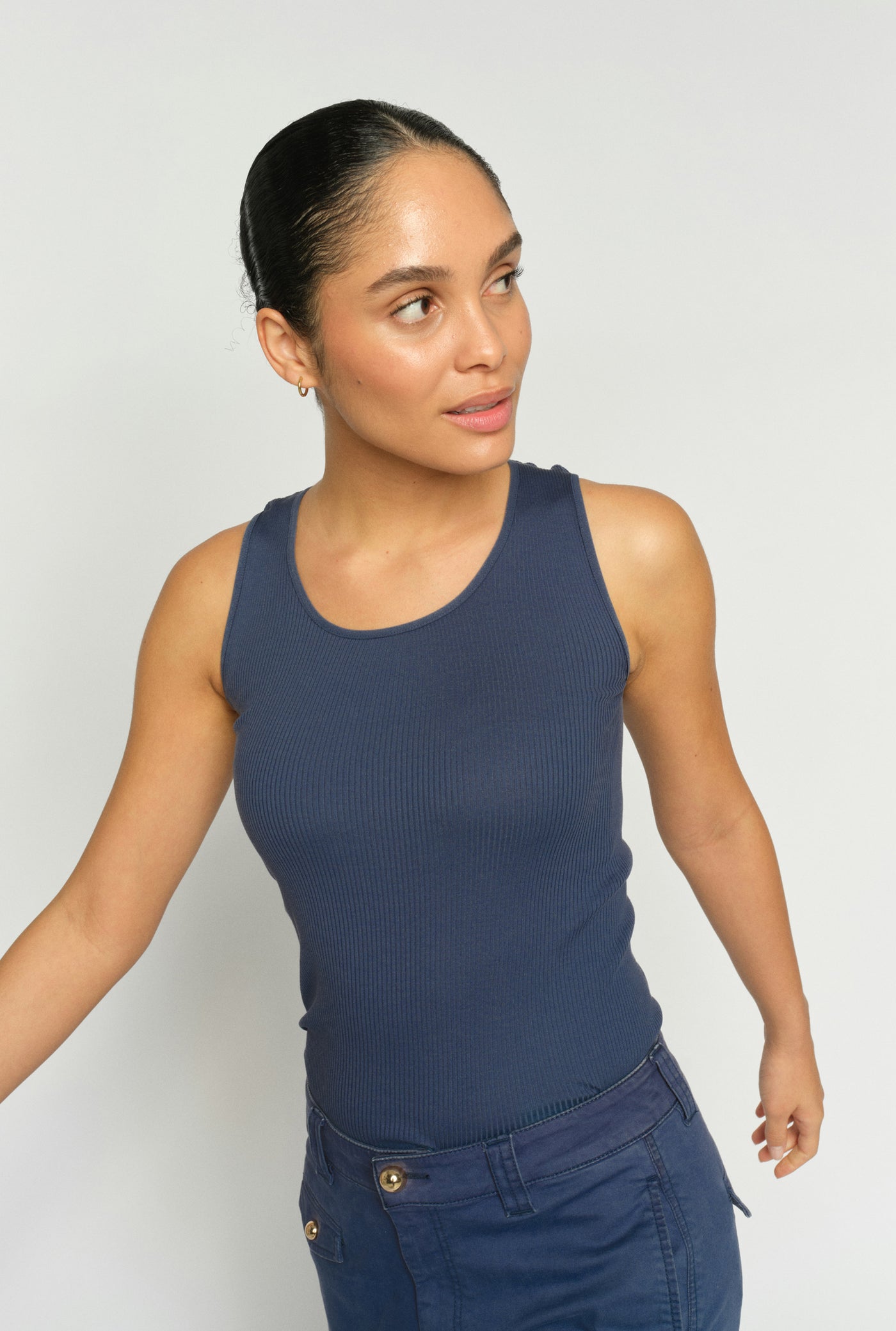 MMElaine Seamless Silk Tank To Crown Blue - 168310