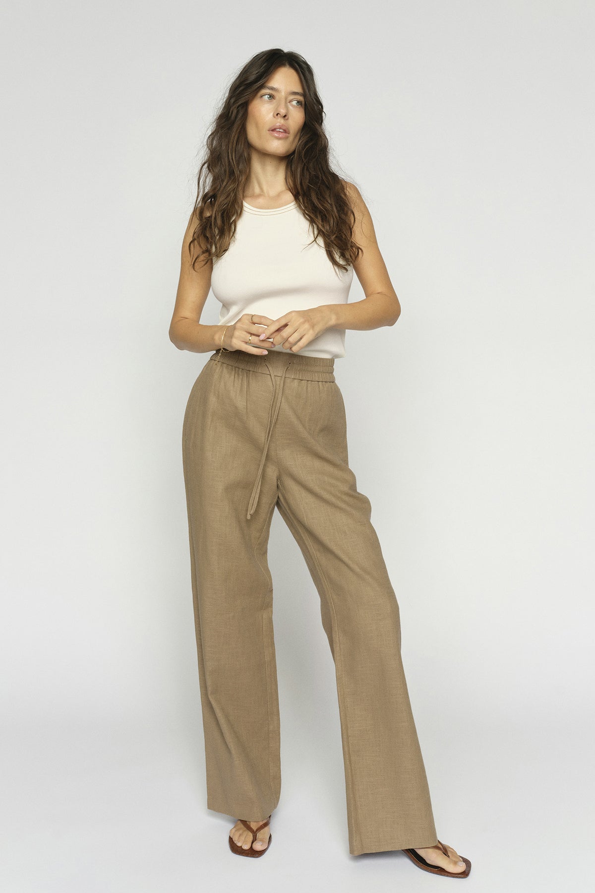 MMElie Ramie Pant Petrified Oak - 177860